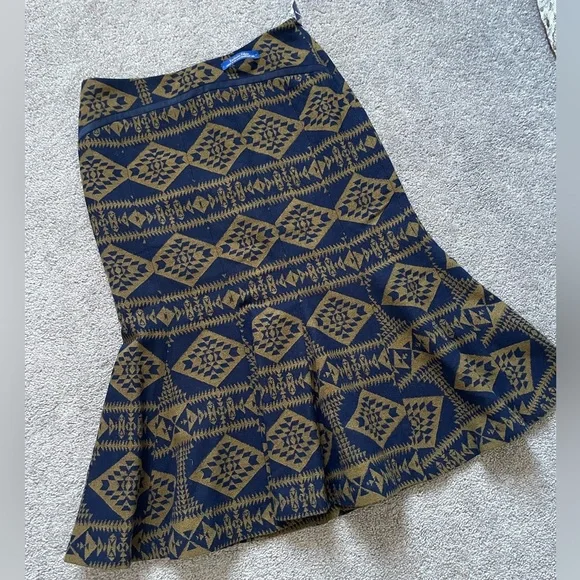 NWT Pendleton virgin wool Aztec print mermaid Midi Skirt - Picture 1 of 7